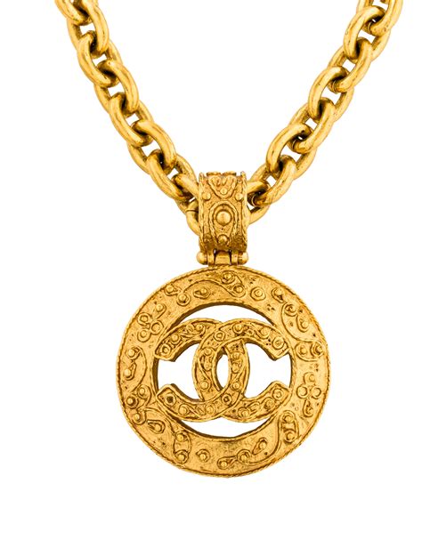 chanel necklace gold logo|real chanel necklace.